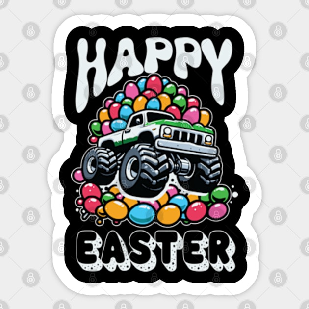 Happy Easter Monster Truck Sticker by hippohost